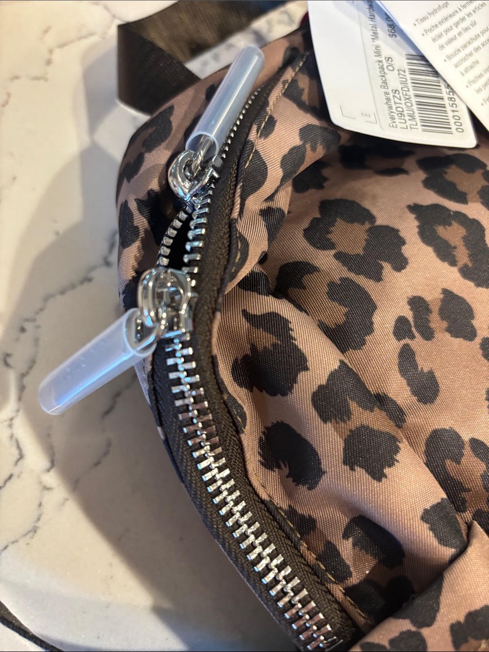 lululemon athletica Leopard Print Mini Backpack with Red-Striped Strap - Picture 3 of 4